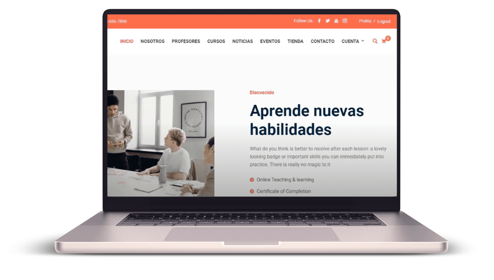Web para cursos online